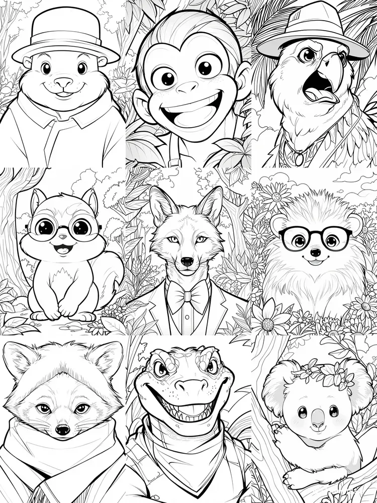 Colouring Pages Bold Characters