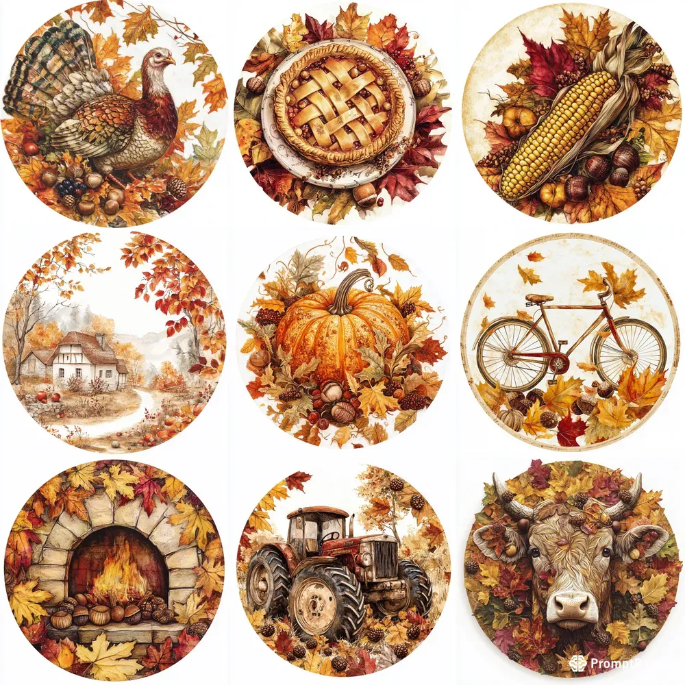 Autumn Icons Thanksgiving Cliparts