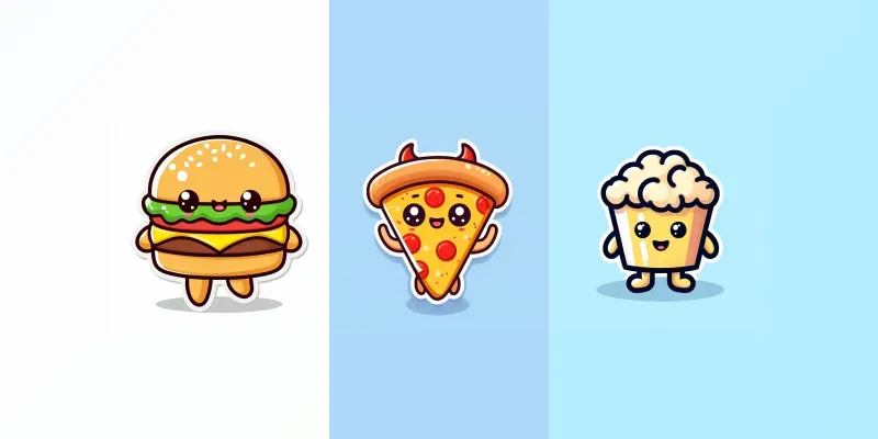 Cute Fastfood Stickers generated by undefined