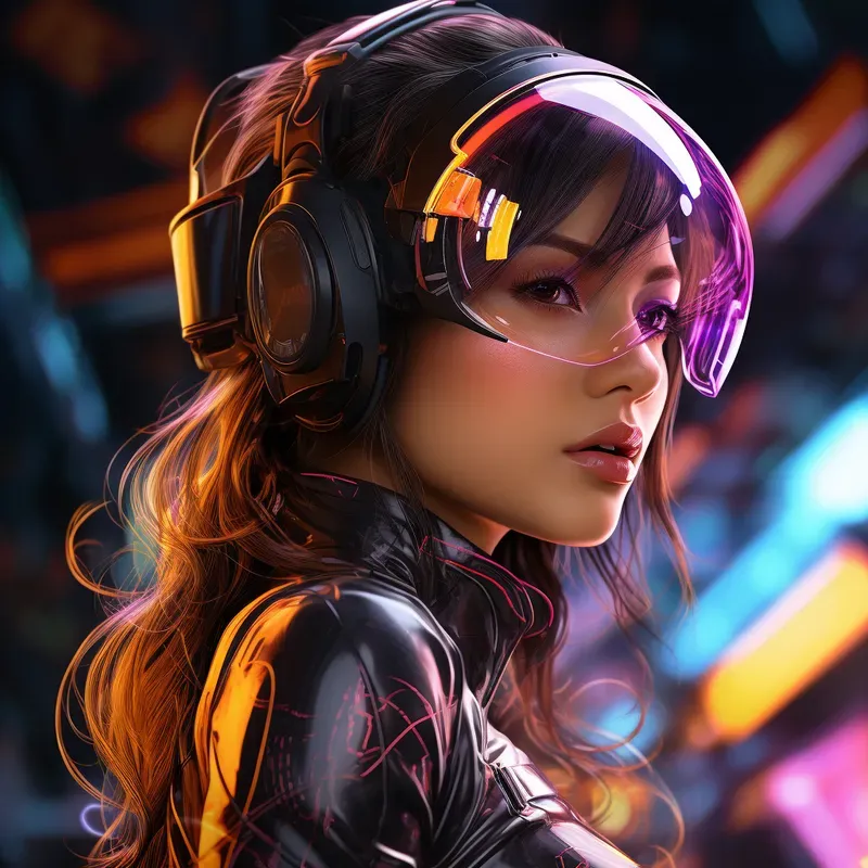 Scifi Cyberpunk Neon Comic Book Art