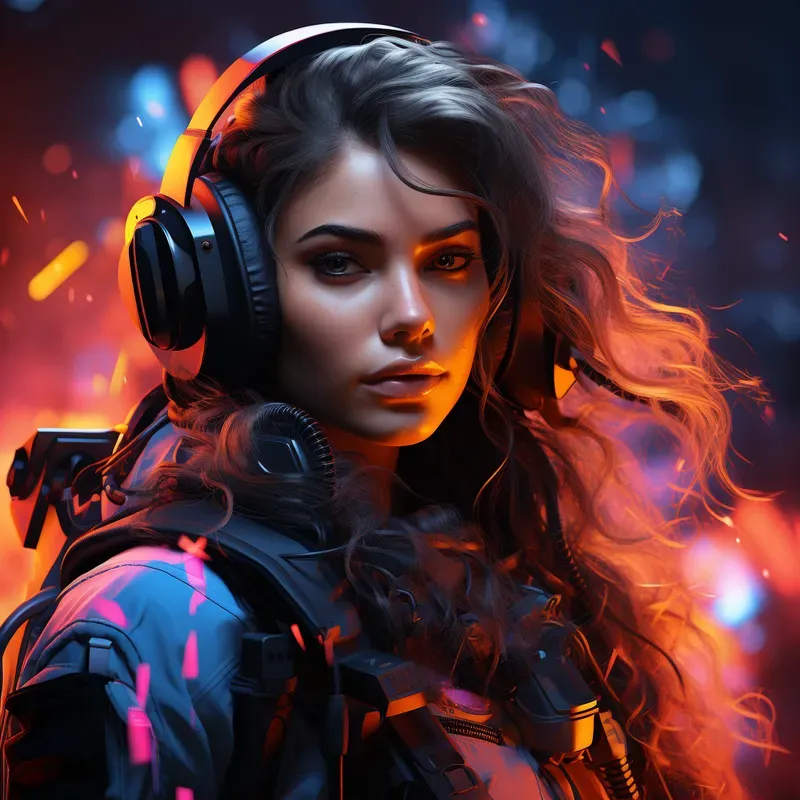 Scifi Cyberpunk Neon Comic Book Art