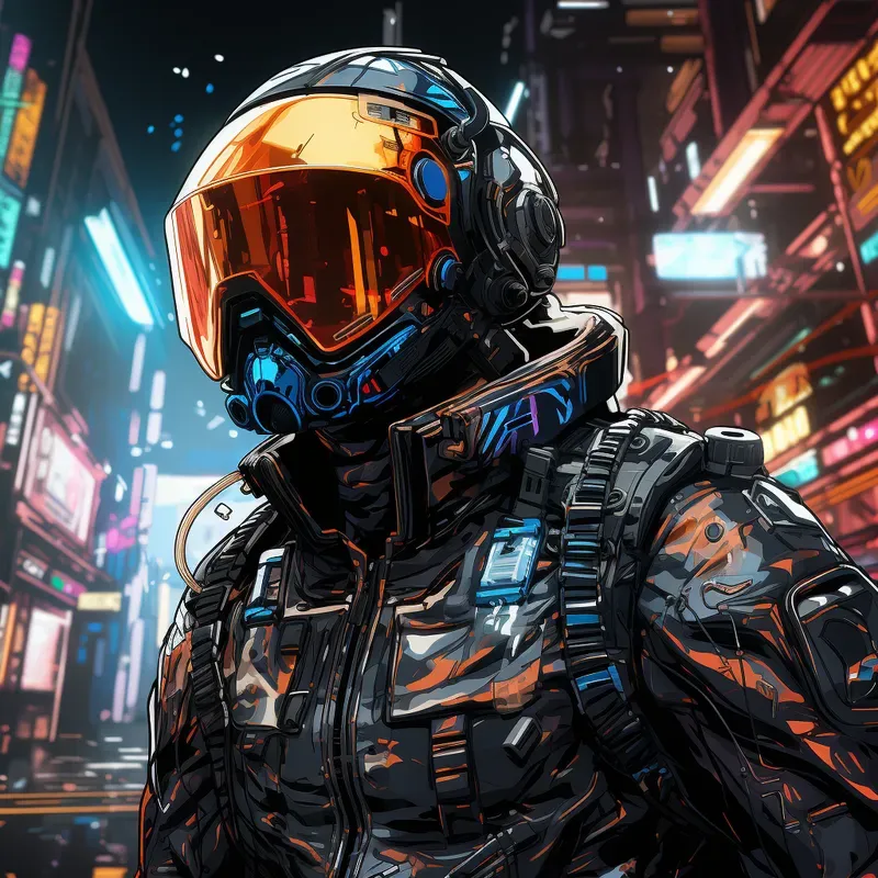 Scifi Cyberpunk Neon Comic Book Art