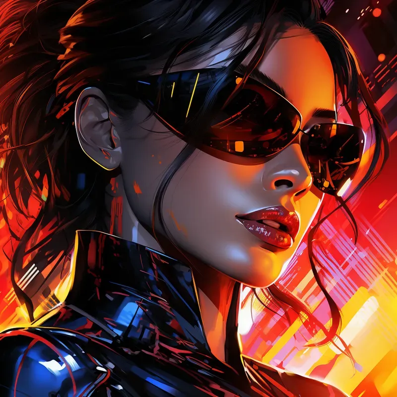 Scifi Cyberpunk Neon Comic Book Art