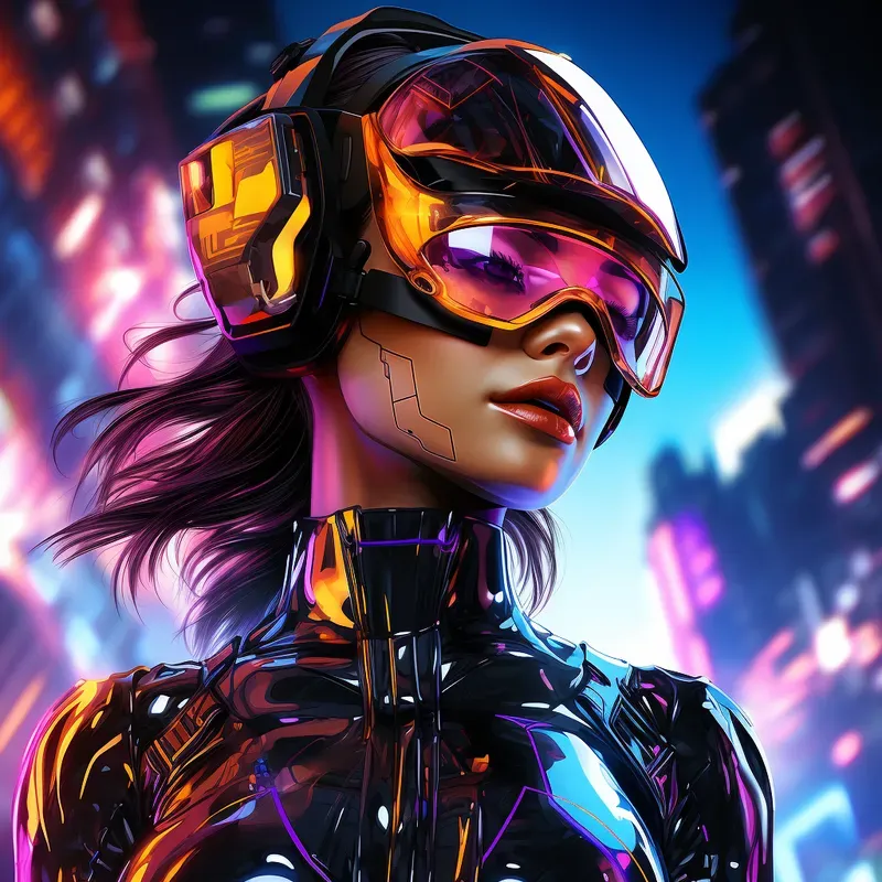 Scifi Cyberpunk Neon Comic Book Art