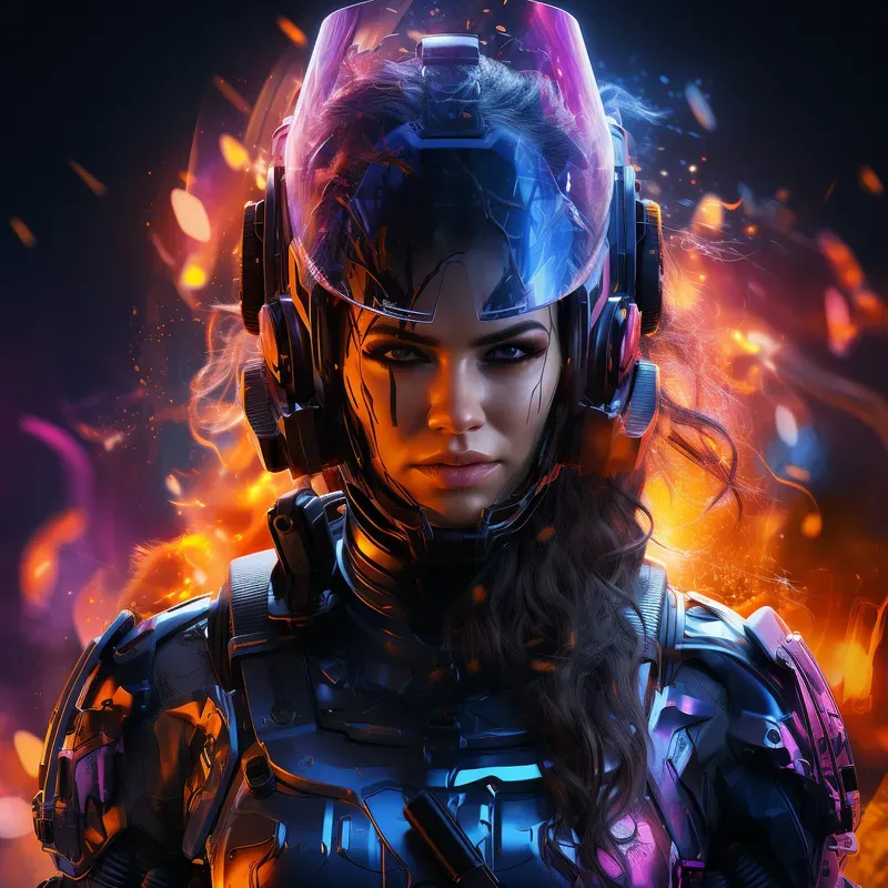 Scifi Cyberpunk Neon Comic Book Art