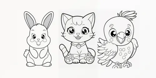 Clean Animal Art For Coloring Books generated by midjourney