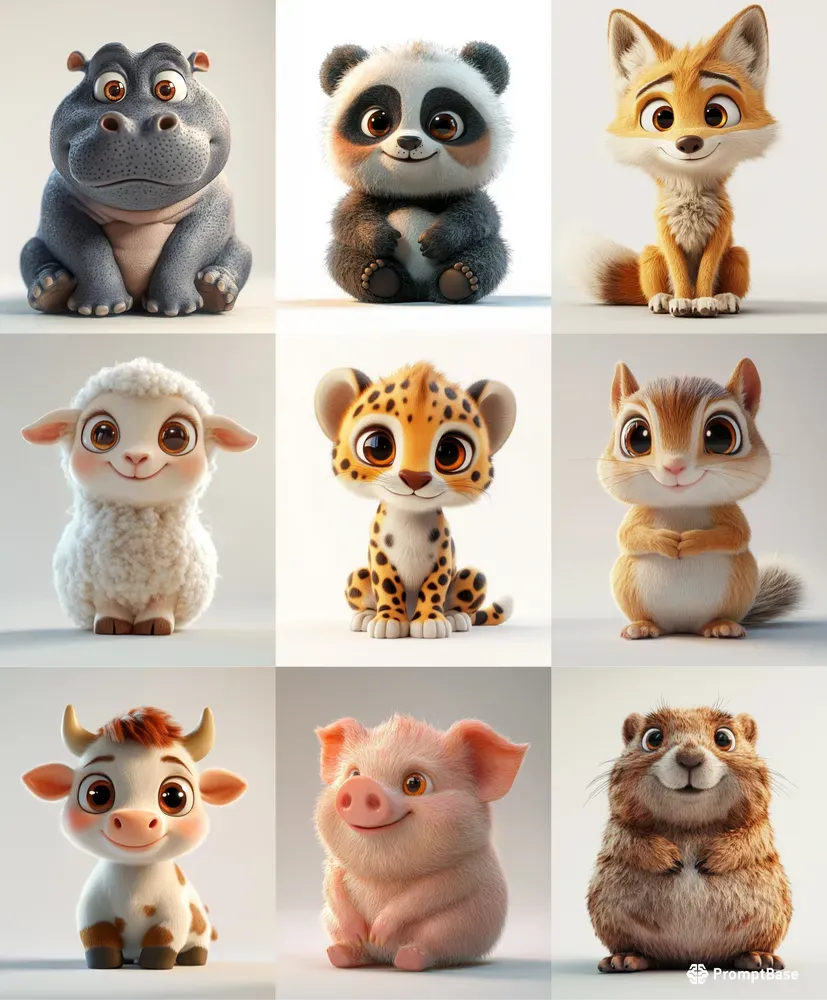 Realistic 3D Cartoon Animals
