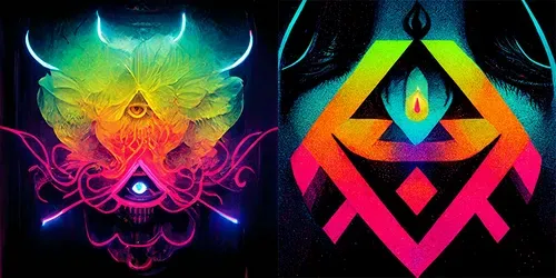 Retro Futuristic Design Elements generated by midjourney