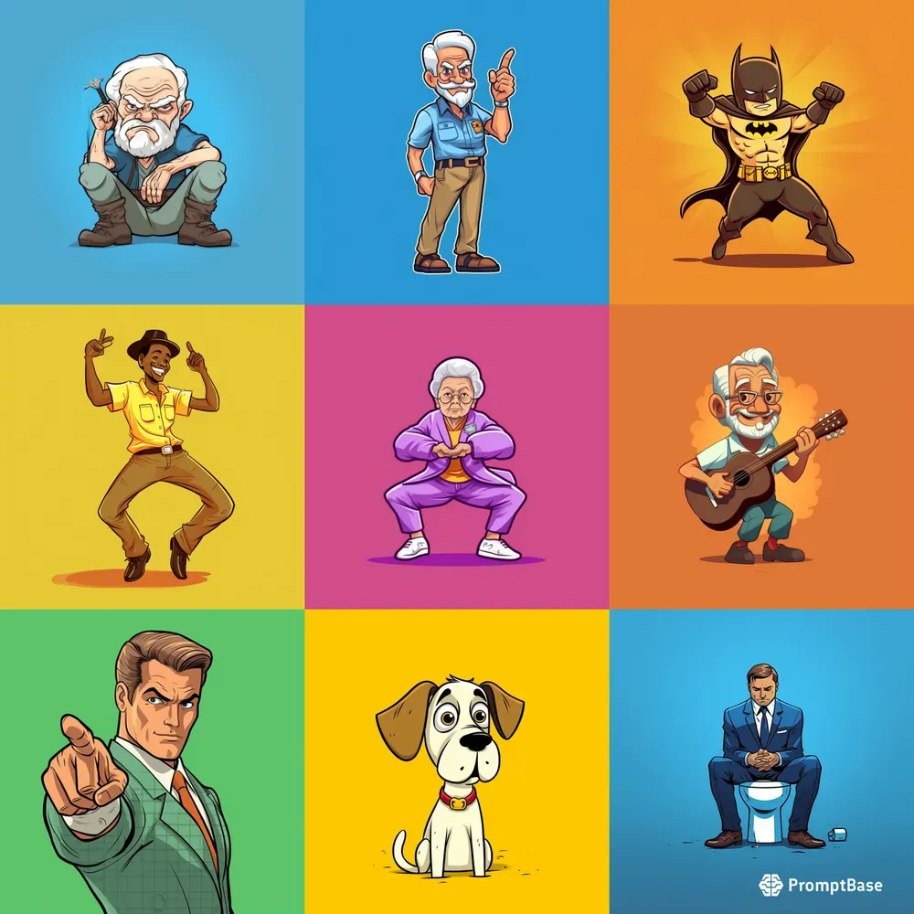 Cartoon Characters Cute 2D Illustrations