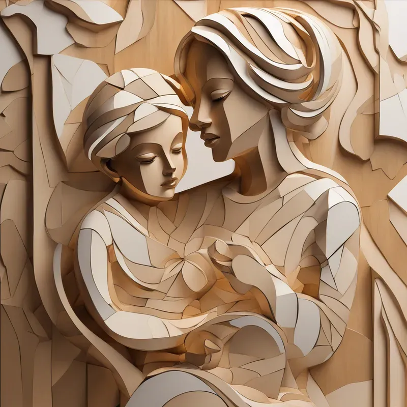 Cubist Wood Sculptures