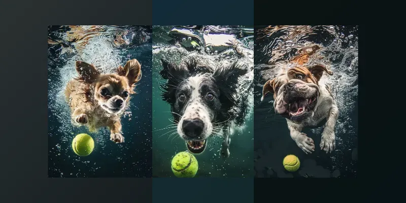Underwater Dog Portraits generated by undefined