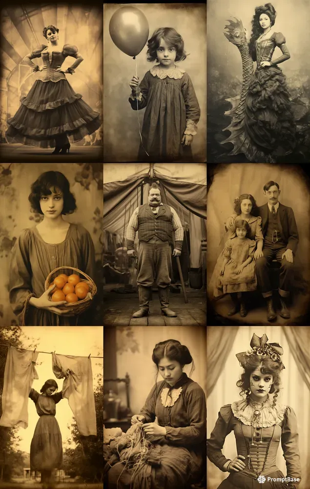 Vintage Sepia Photographs Portraits