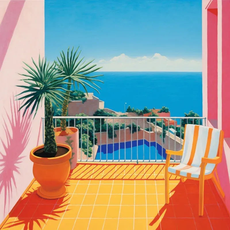 David Hockney Style Paintings