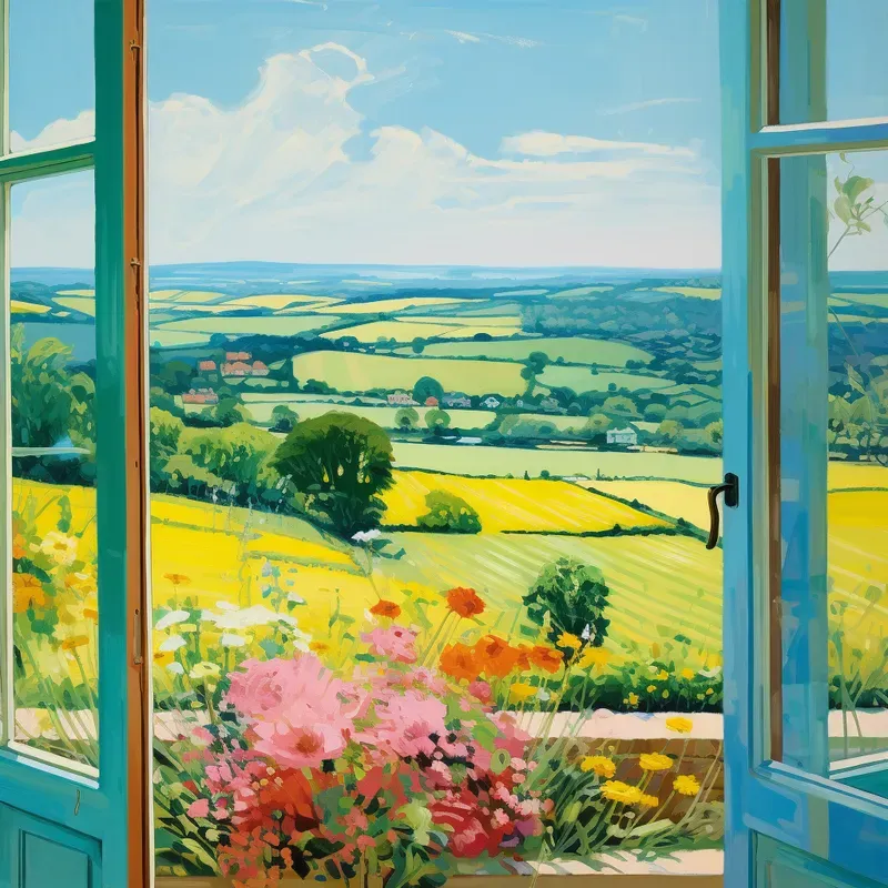 David Hockney Style Paintings