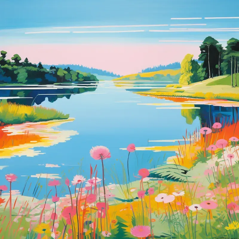 David Hockney Style Paintings
