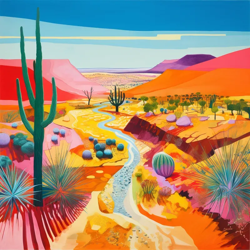 David Hockney Style Paintings