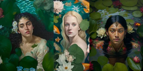 Underwater Oil Portraits generated by midjourney