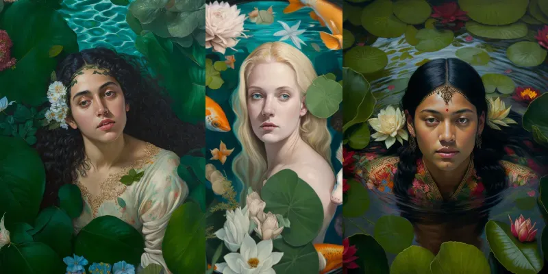 Underwater Oil Portraits generated by undefined