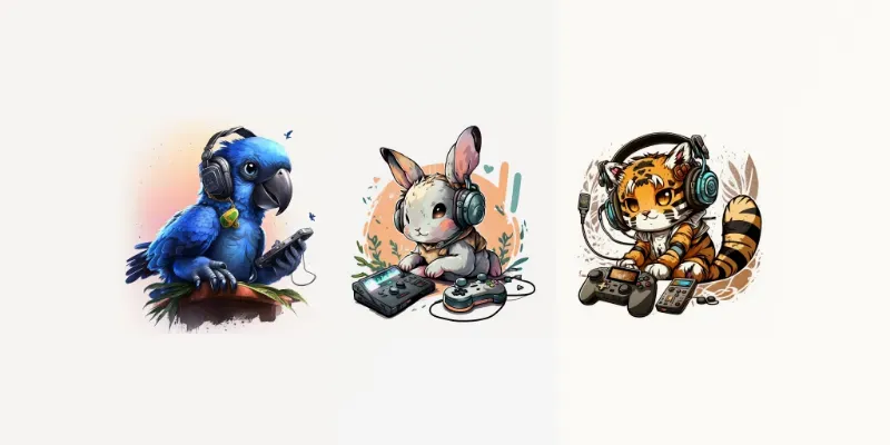 Cute Animal Gamers generated by undefined