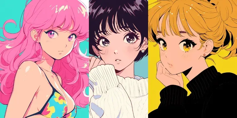 Retro Cute Girls generated by undefined