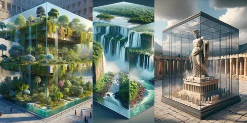 Ancient Wonders In 3D Cubes generated by dalle