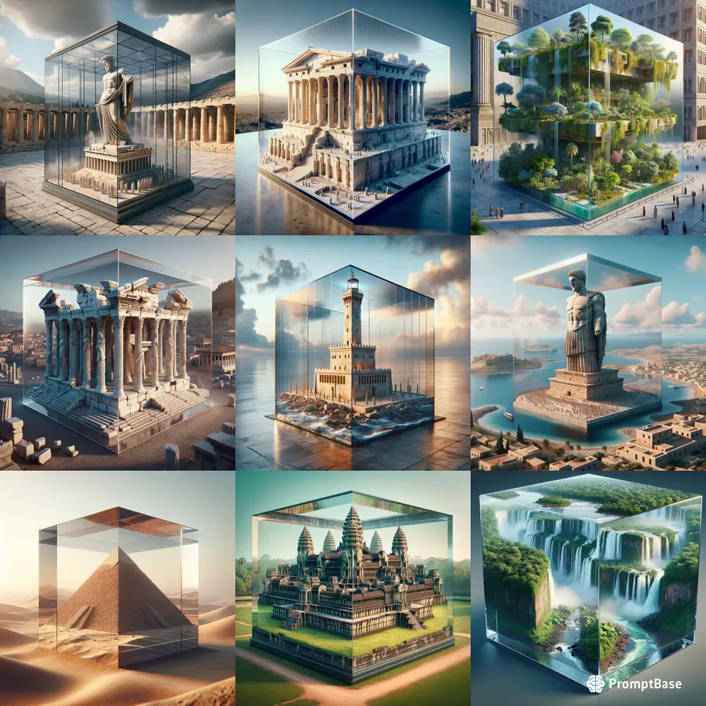 Ancient Wonders In 3D Cubes