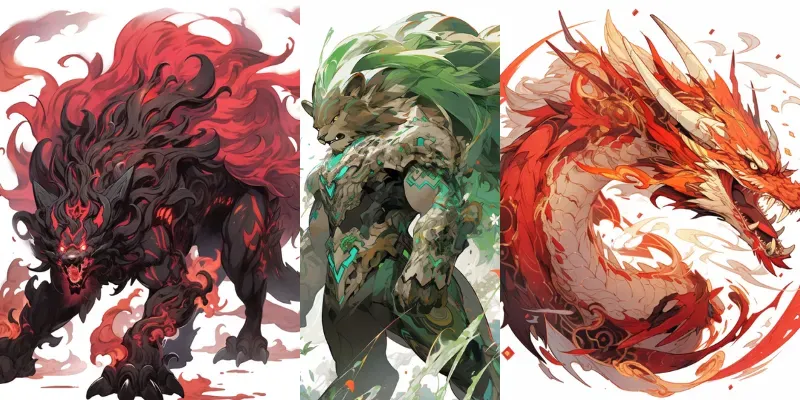 Stunning Mythical Beasts Illustrations generated by undefined