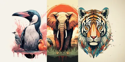 Exotic Animal Illustrations generated by midjourney