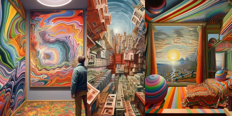Surrealist Colorful Paintings generated by undefined