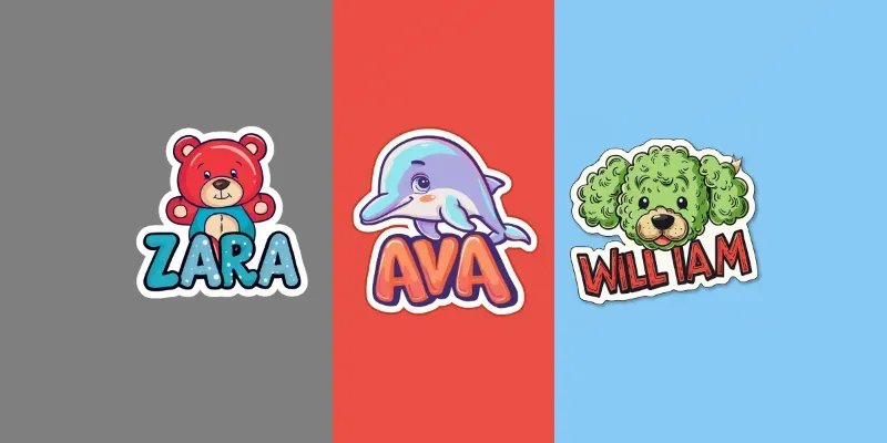 Cute Name Stickers For Kids generated by undefined