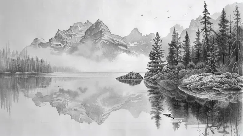 Pencil Landscape Drawing Sketches