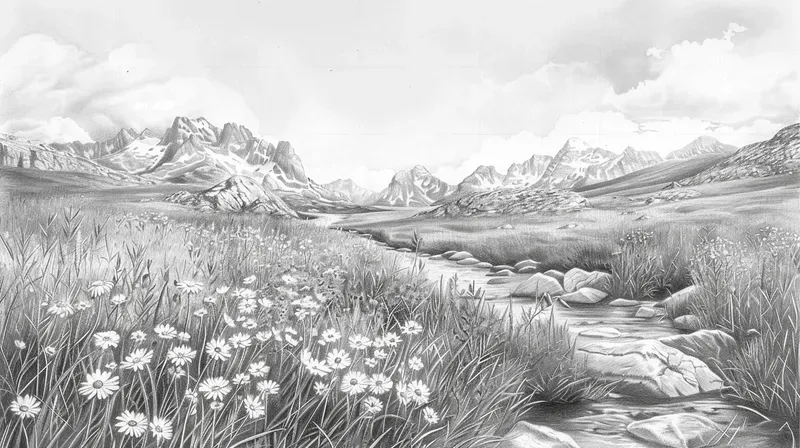 Pencil Landscape Drawing Sketches
