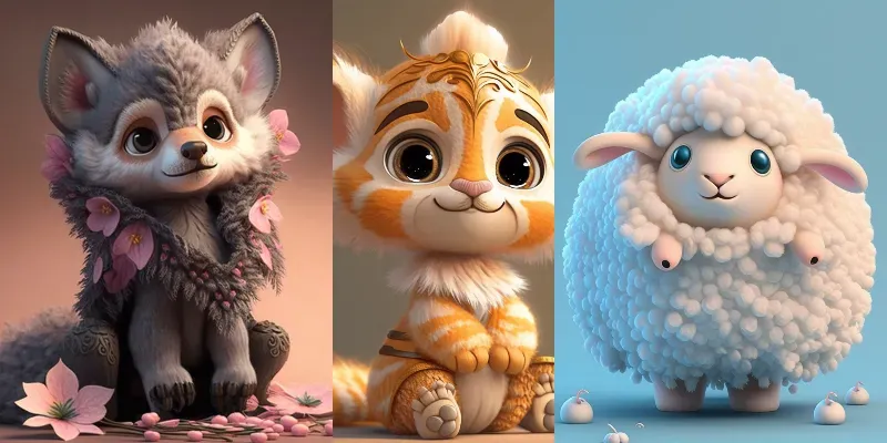 Cute Fluffy Animals generated by undefined