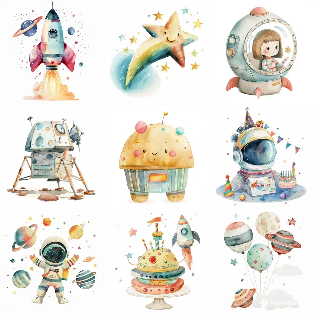 Birthday Astronaut Space Clipart