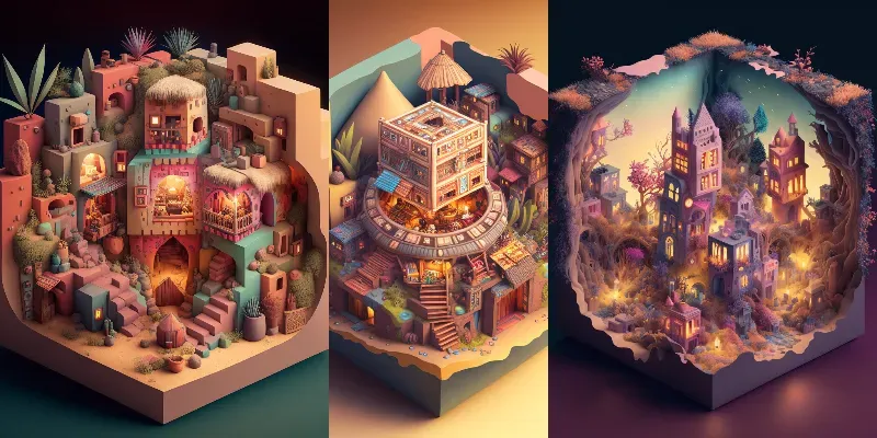 Fantasy Isometric Cube Cities generated by undefined