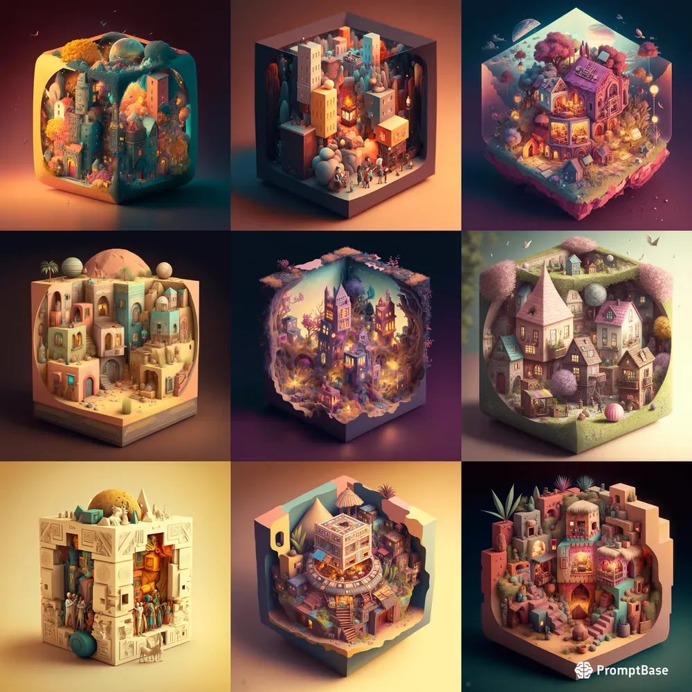 Fantasy Isometric Cube Cities