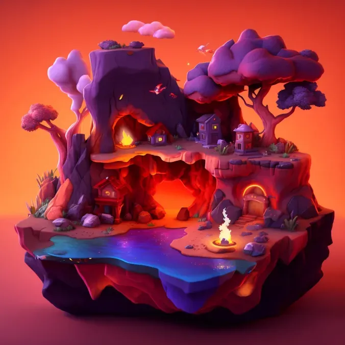Beautiful 3D Stylized Floating Islands