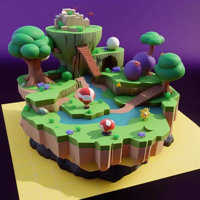 Beautiful 3D Stylized Floating Islands