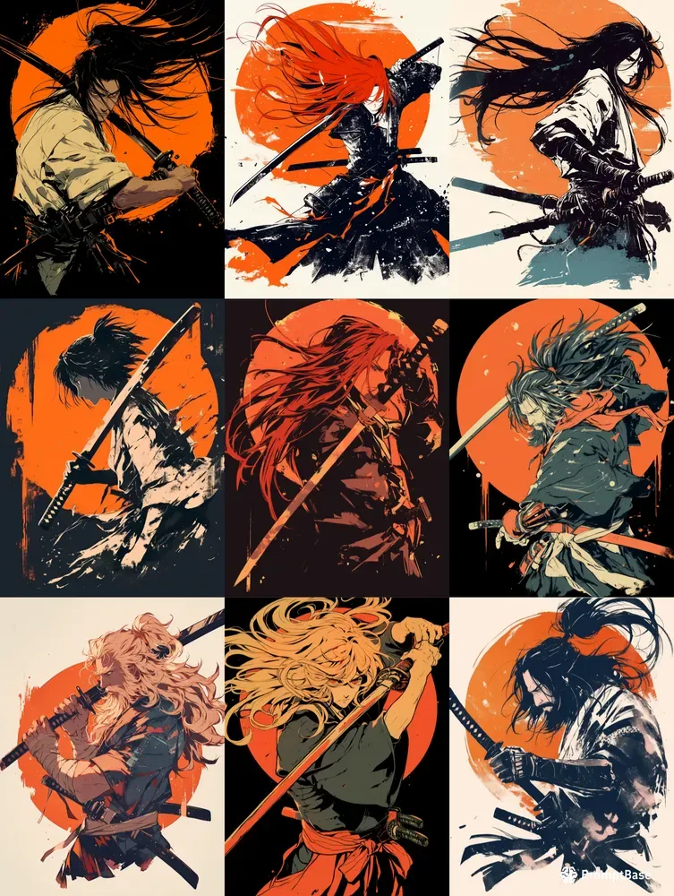 Anime Samurai T Shirt Designs