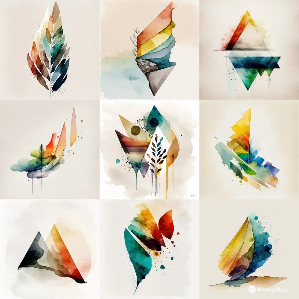 Abstract Watercolor Drawings
