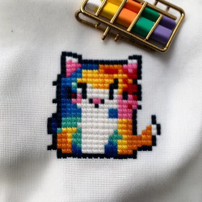 Embroidery Patterns In 8-bit Style