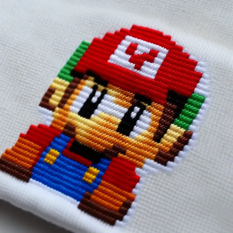 Embroidery Patterns In 8-bit Style
