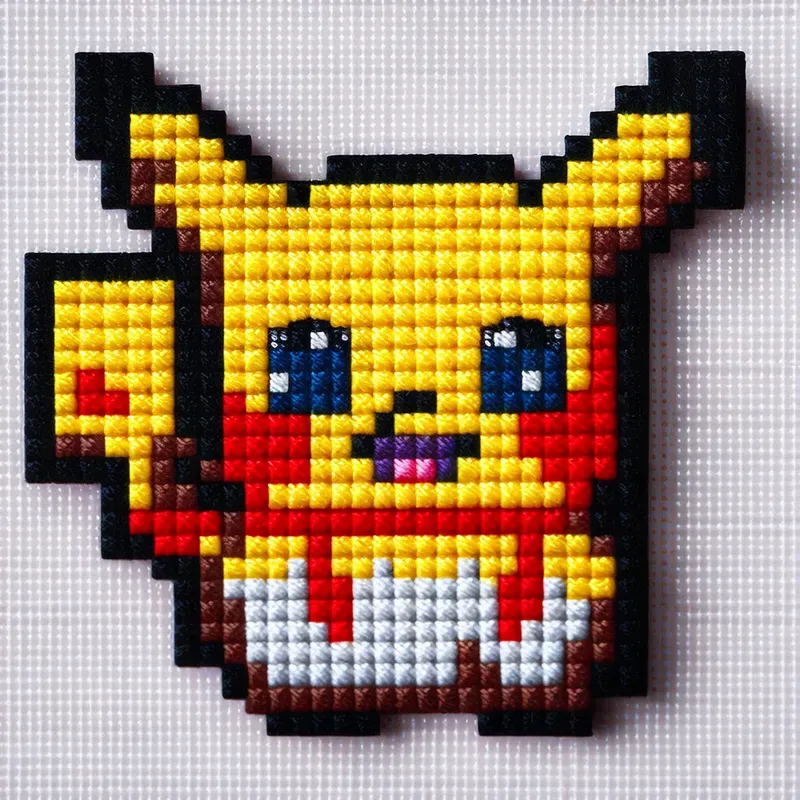 Embroidery Patterns In 8-bit Style