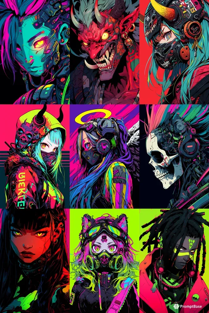 Vibrant Anime Manga Characters Posters