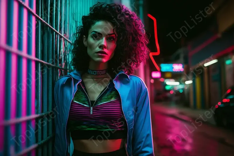 Alley Beauties With Neon Signs