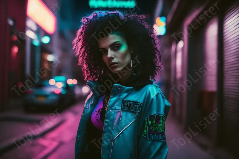 Alley Beauties With Neon Signs