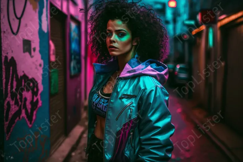 Alley Beauties With Neon Signs