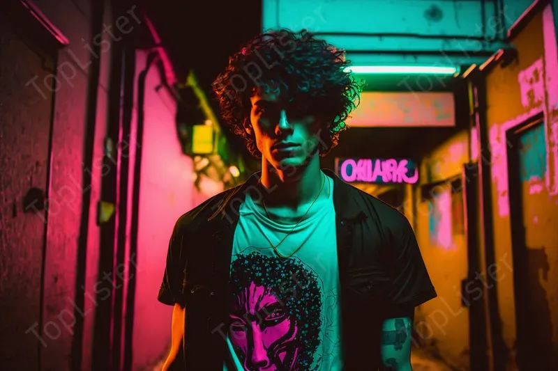 Alley Beauties With Neon Signs