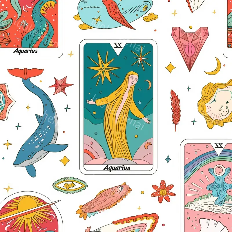 Simple Tarot Card Pattern Art