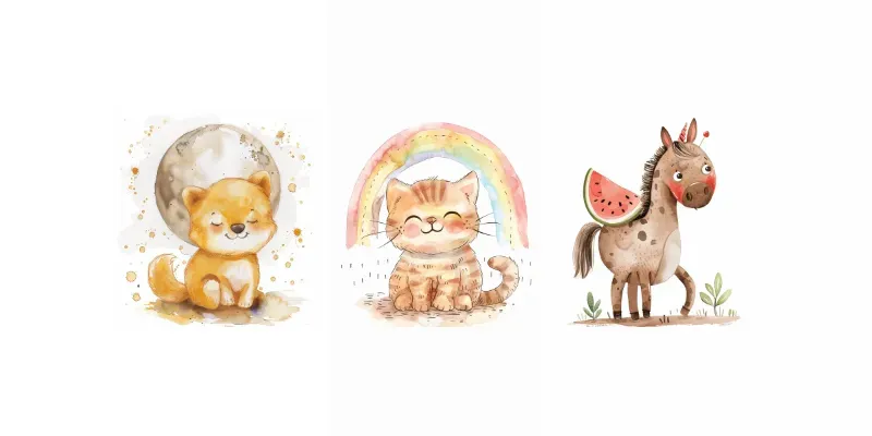 Super Cute Animal Kindergarten Art generated by undefined